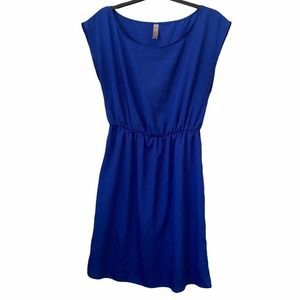 Myan Royal Blue Elastic Waist Polyester Dress Womens Size M